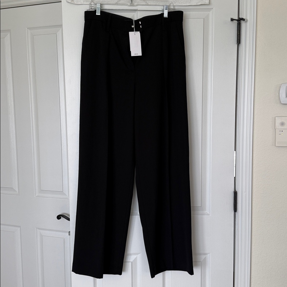 MANGO Matilda Black Lyocell Tailored Pants NWT Size  US 10, EUR 42